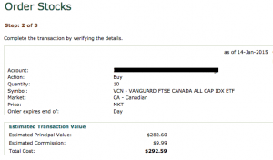 ETF order - Step two