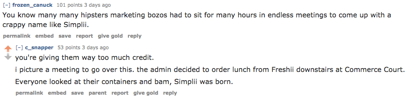 Simplii Financial sounds a bit silly