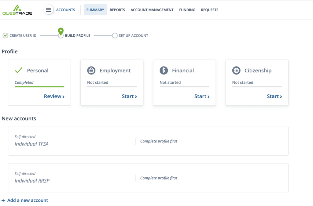 Questrade Account Management