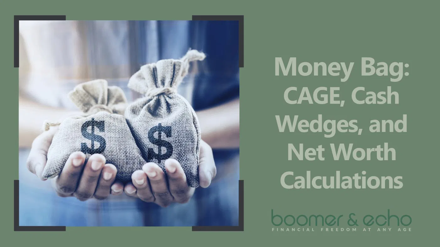 Money Bag: CAGE, Cash Wedges, and Net Worth Calculations