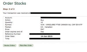 ETF order - Step three