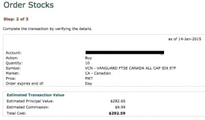 ETF order - Step two