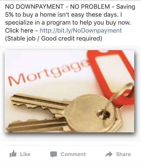 No downpayment ad